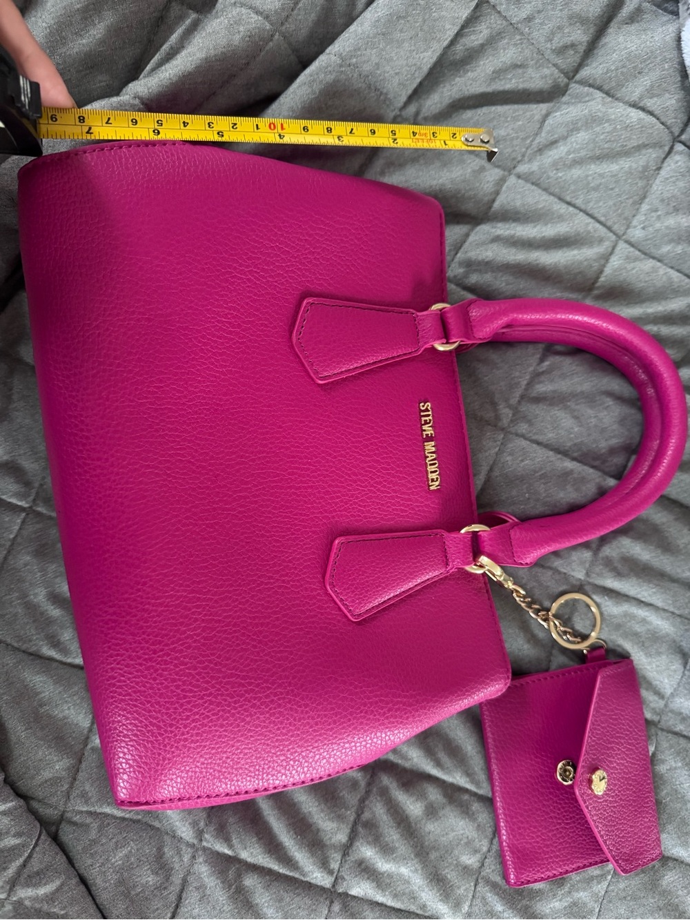 Steve Madden Magenta/Pink Women's Satchel with Matching Pouch